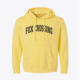 Fox Crossing Wisconsin Varsity Pigment-Dyed Hoodie