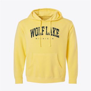Wolf Lake Michigan Urban Vibe Pigment-Dyed Hoodie
