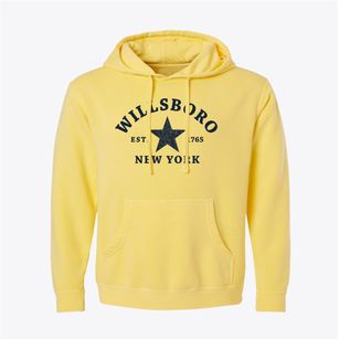 Willsboro New York Star Pigment-Dyed Hoodie