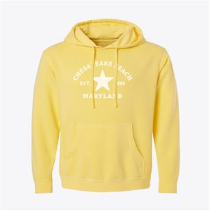 Chesapeake Beach Maryland Star Pigment-Dyed Hoodie