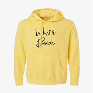 Winter Beach Florida Freestyle Pigment-Dyed Hoodie