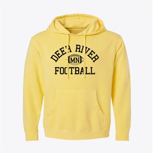 Deer River Minnesota Football Pigment-Dyed Hoodie