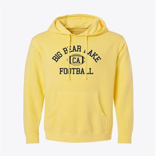 Big Bear Lake California Football Pigment-Dyed Hoodie