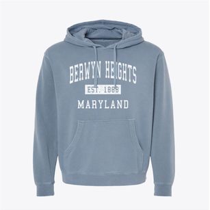Berwyn Heights Maryland Classic Established Pigment-Dyed Hoodie