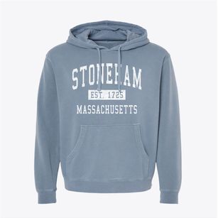 Stoneham Massachusetts Classic Established Pigment-Dyed Hoodie