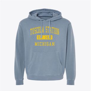 Tuscola Station Michigan Classic Established Pigment-Dyed Hoodie
