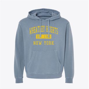 Wheatley Heights New York Classic Established Pigment-Dyed Hoodie