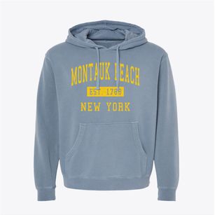 Montauk Beach New York Classic Established Pigment-Dyed Hoodie