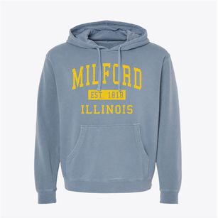 Milford Illinois Classic Established Pigment-Dyed Hoodie