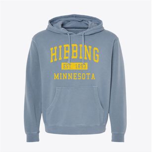 Hibbing Minnesota Classic Established Pigment-Dyed Hoodie
