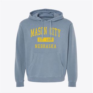 Mason City Nebraska Classic Established Pigment-Dyed Hoodie