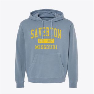 Saverton Missouri Classic Established Pigment-Dyed Hoodie