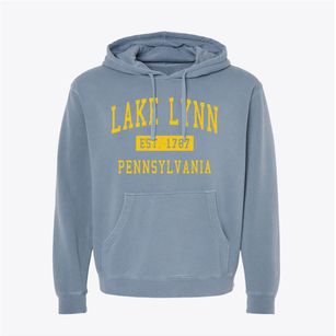 Lake Lynn Pennsylvania Classic Established Pigment-Dyed Hoodie