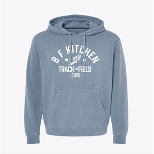 B F Kitchen Elementary School Track and Field Pigment-Dyed Hoodie