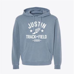 Justin Elementary School Track and Field Pigment-Dyed Hoodie