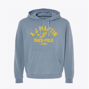 A J Martin Elementary School Track and Field Pigment-Dyed Hoodie