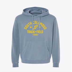 South Columbus High School Track and Field Pigment-Dyed Hoodie