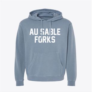 Au Sable Forks New York Classic Block Pigment-Dyed Hoodie