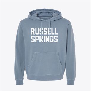 Russell Springs Kansas Classic Block Pigment-Dyed Hoodie