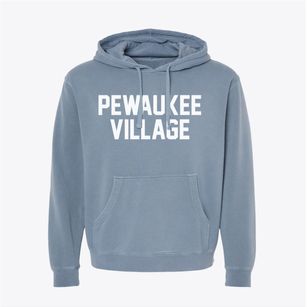 Pewaukee Village Wisconsin Classic Block Pigment-Dyed Hoodie