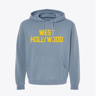 West Hollywood California Classic Block Pigment-Dyed Hoodie