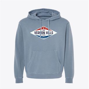 Vernon Hills Illinois Diamond Star Pigment-Dyed Hoodie