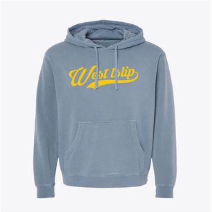 West Islip New York Vintage Team Pigment-Dyed Hoodie