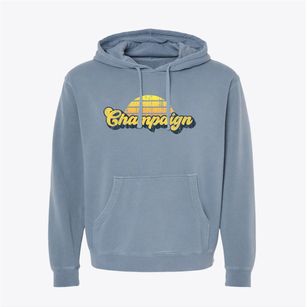 Champaign Illinois Sublime Sunset Pigment-Dyed Hoodie