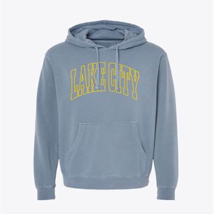 Lake City Pennsylvania Trendy Block Pigment-Dyed Hoodie
