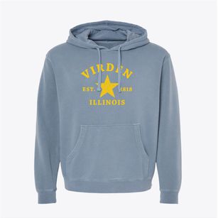 Virden Illinois Star Pigment-Dyed Hoodie