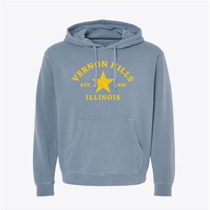 Vernon Hills Illinois Star Pigment-Dyed Hoodie