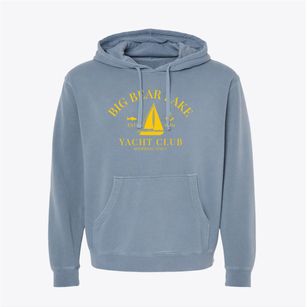Big Bear Lake California Yacht Club Pigment-Dyed Hoodie