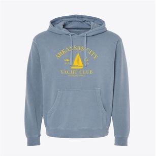 Arkansas City Kansas Yacht Club Pigment-Dyed Hoodie