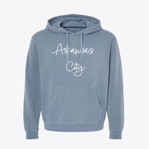 Arkansas City Kansas Freestyle Pigment-Dyed Hoodie