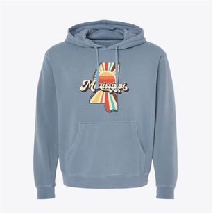  Mississippi Retro Art Pigment-Dyed Hoodie