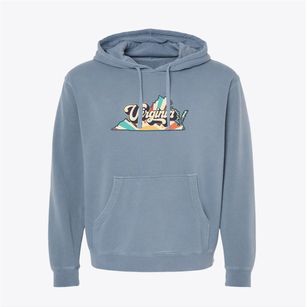  Virginia Retro Art Pigment-Dyed Hoodie