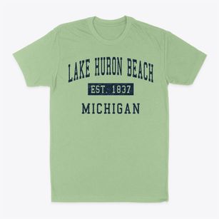 Lake Huron Beach Michigan Classic Established Classic Dad T-Shirt