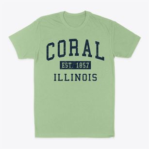 Coral Illinois Classic Established Classic Dad T-Shirt