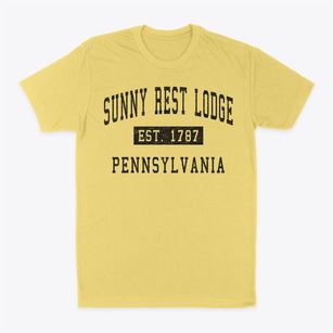 Sunny Rest Lodge Pennsylvania Classic Established Classic Dad T-Shirt