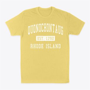 Quonochontaug Rhode Island Classic Established Classic Dad T-Shirt