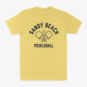 Sandy Beach New York Pickleball Classic Dad T-Shirt