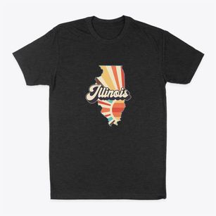  Illinois Retro Art Classic Dad T-Shirt