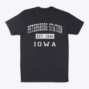 Petersburg Station Iowa Classic Established Classic Dad T-Shirt