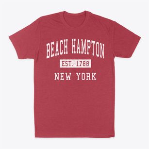 Beach Hampton New York Classic Established Classic Dad T-Shirt