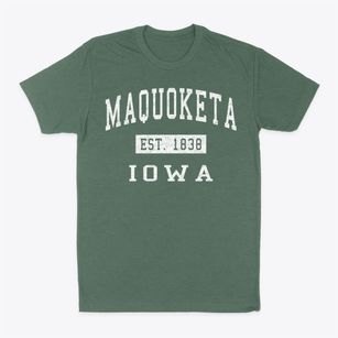 Maquoketa Iowa Classic Established Classic Dad T-Shirt
