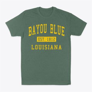 Bayou Blue Louisiana Classic Established Classic Dad T-Shirt