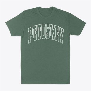 Petoskey Michigan Trendy Block Classic Dad T-Shirt