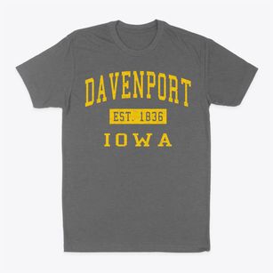 Davenport Iowa Classic Established Classic Dad T-Shirt