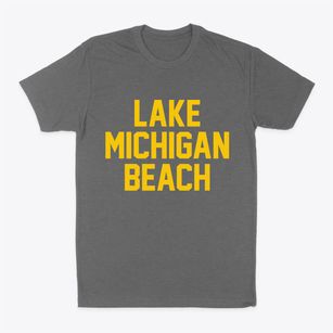 Lake Michigan Beach Michigan Classic Block Classic Dad T-Shirt