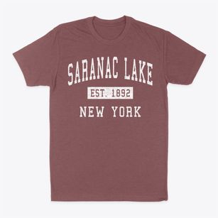 Saranac Lake New York Classic Established Classic Dad T-Shirt